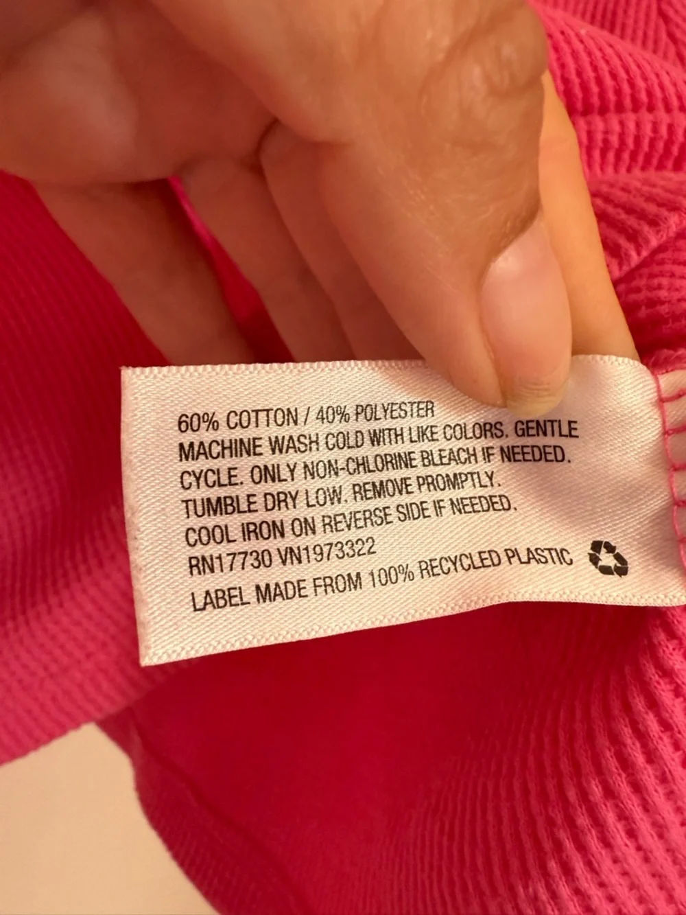 wild fable Bright Pink V-Notch Waffle Knit Long Sleeve Top - Picture 4 of 8
